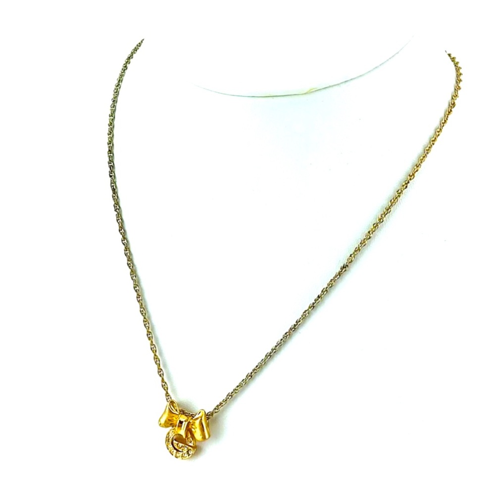 Givenchy Necklace - G Bow Rhinestone- Gold Plated